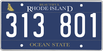 RI license plate 313801