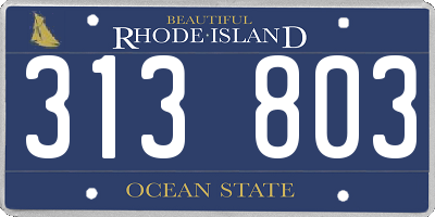 RI license plate 313803