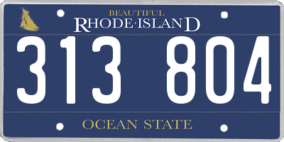 RI license plate 313804