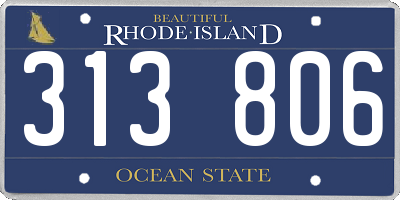 RI license plate 313806