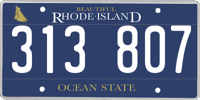RI license plate 313807