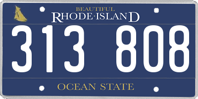 RI license plate 313808