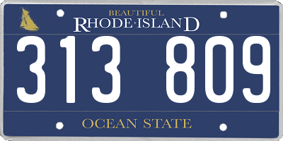 RI license plate 313809