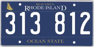 RI license plate 313812
