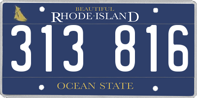 RI license plate 313816