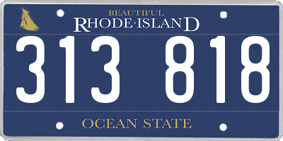 RI license plate 313818