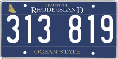 RI license plate 313819