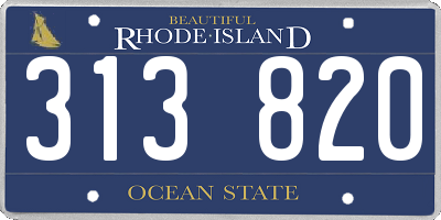 RI license plate 313820