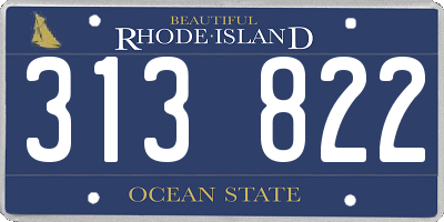 RI license plate 313822