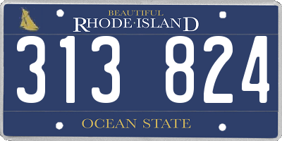 RI license plate 313824