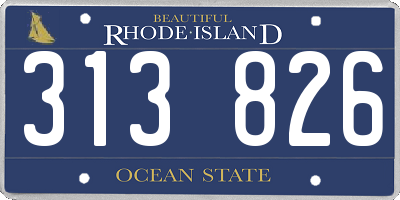 RI license plate 313826