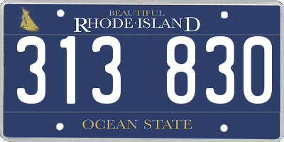 RI license plate 313830