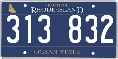 RI license plate 313832