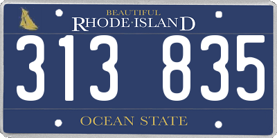 RI license plate 313835