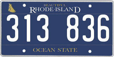 RI license plate 313836