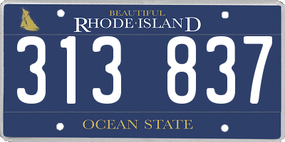 RI license plate 313837