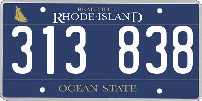RI license plate 313838