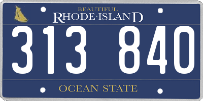 RI license plate 313840