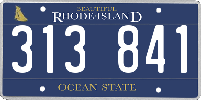 RI license plate 313841