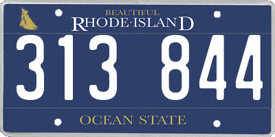 RI license plate 313844