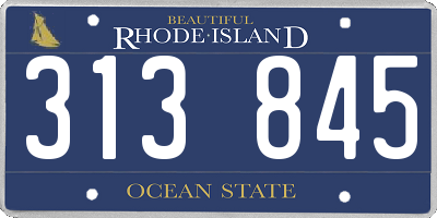 RI license plate 313845