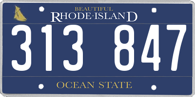 RI license plate 313847