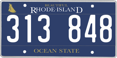 RI license plate 313848