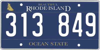 RI license plate 313849