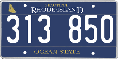 RI license plate 313850
