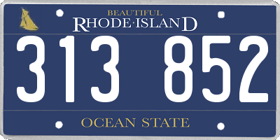 RI license plate 313852