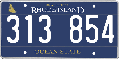 RI license plate 313854