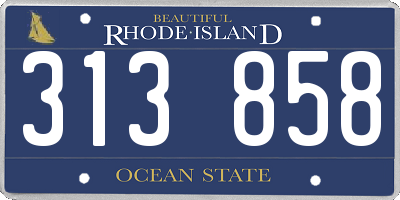 RI license plate 313858