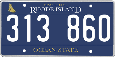 RI license plate 313860
