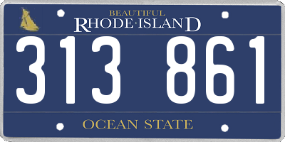 RI license plate 313861