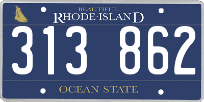 RI license plate 313862