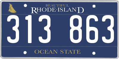 RI license plate 313863