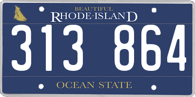 RI license plate 313864