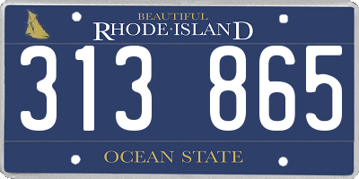 RI license plate 313865