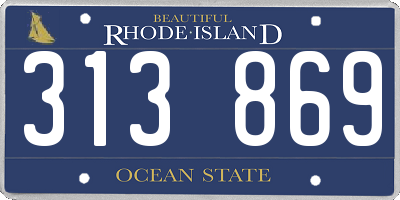 RI license plate 313869