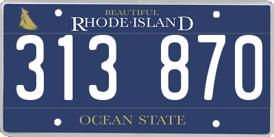 RI license plate 313870
