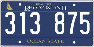RI license plate 313875
