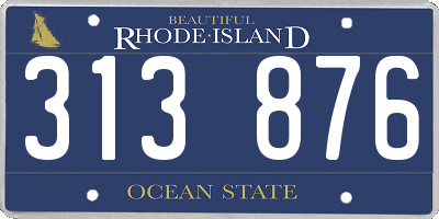 RI license plate 313876