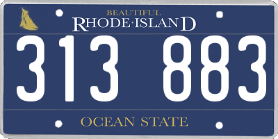 RI license plate 313883