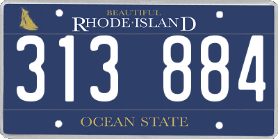 RI license plate 313884