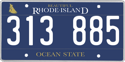RI license plate 313885