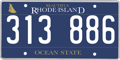 RI license plate 313886