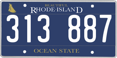 RI license plate 313887