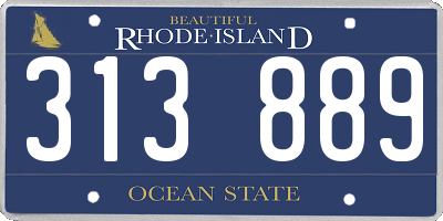 RI license plate 313889