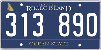 RI license plate 313890