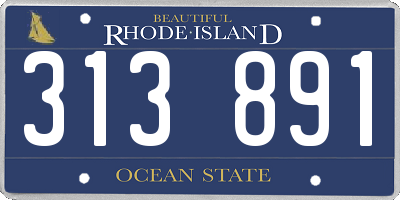 RI license plate 313891